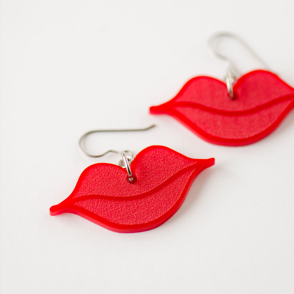 Frehsky Earrings for Women Handmade Beaded Lips Valentine's Day Earrings Fashion Love Hand Made Boho Rice Beaded Earrings Valentines Day Gifts, Adult