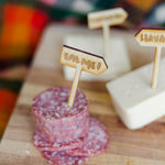 Wooden cheese labels