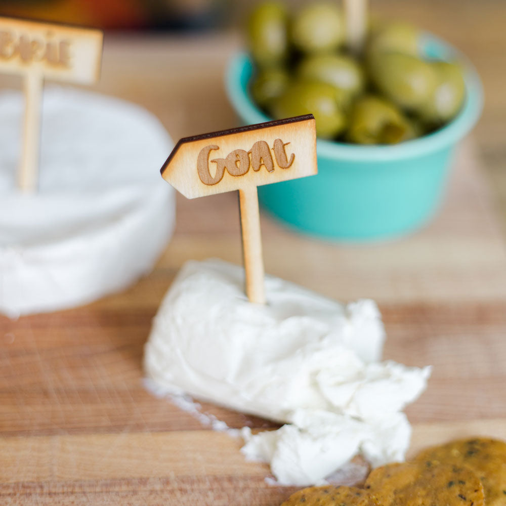 Wooden cheese labels