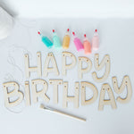 HAPPY BIRTHDAY paint your own wood banner