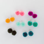 Yarn pom earrings